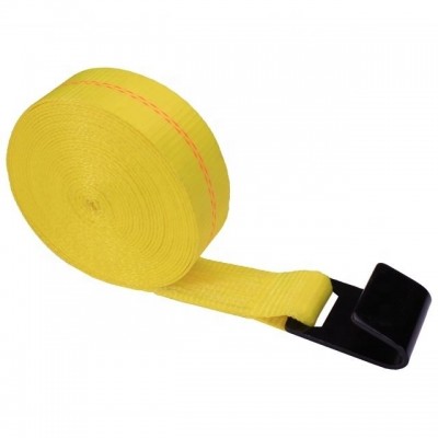 Polyester winch strap with flat hook