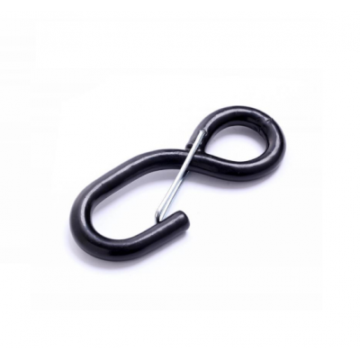 1inch 25mm Black PVC-coated S hook with safety latch