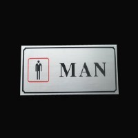 Stainless steel metal man toilet sign